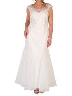 Chesca Godet Tulle Wedding Dress, Ivory, Ivory