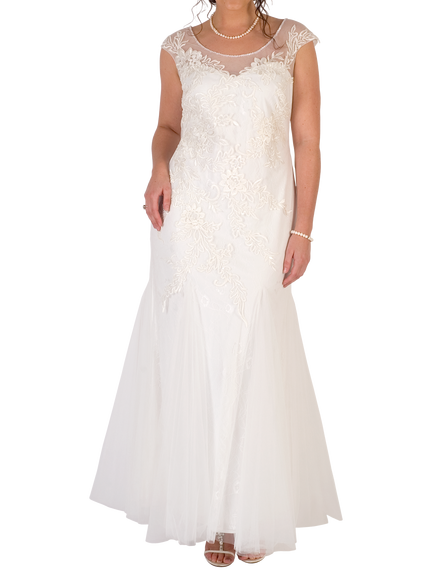 Chesca Godet Tulle Wedding Dress, Ivory, Ivory