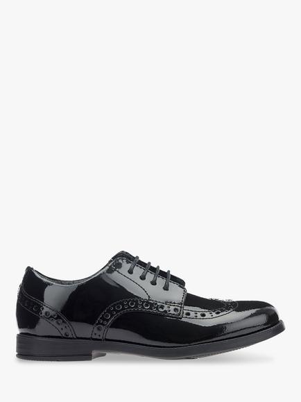 Start-Rite Kids' Leather Brogue Shoes, Black Patent