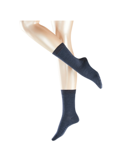 FALKE Soft Merino Wool Blend Socks, Dark Blue Melange