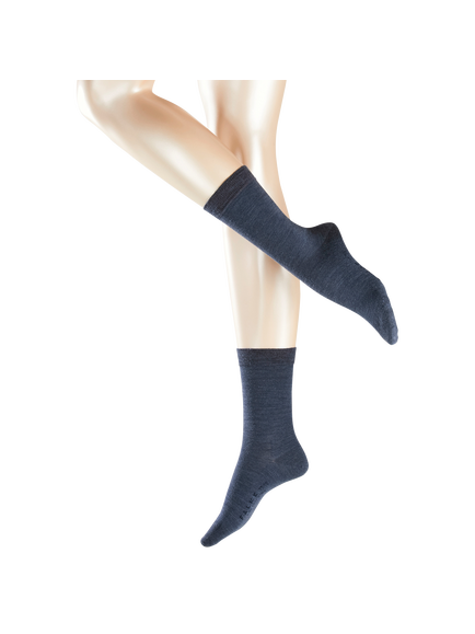 FALKE Soft Merino Wool Blend Socks, Dark Blue Melange