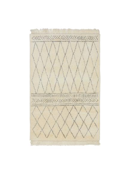 John Lewis Hebri Hand Knotted Berber Style Wool Rug, Cream, Cream