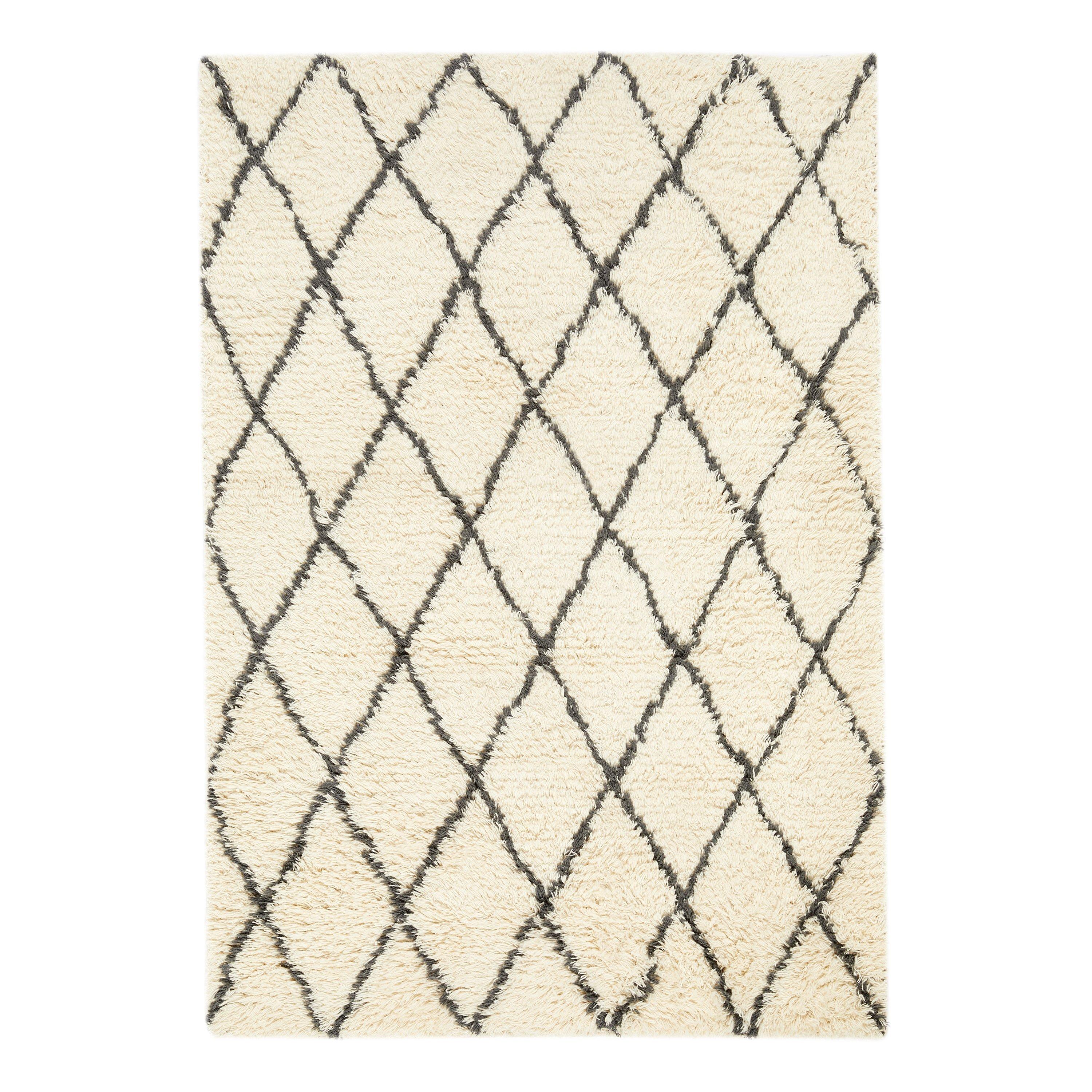 House by John Lewis Diamond Berber Rug, Grey, L180 x W120 cm