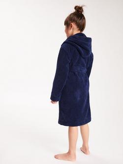 John Lewis Kids' Towelling Dressing Gown - view 2, Navy