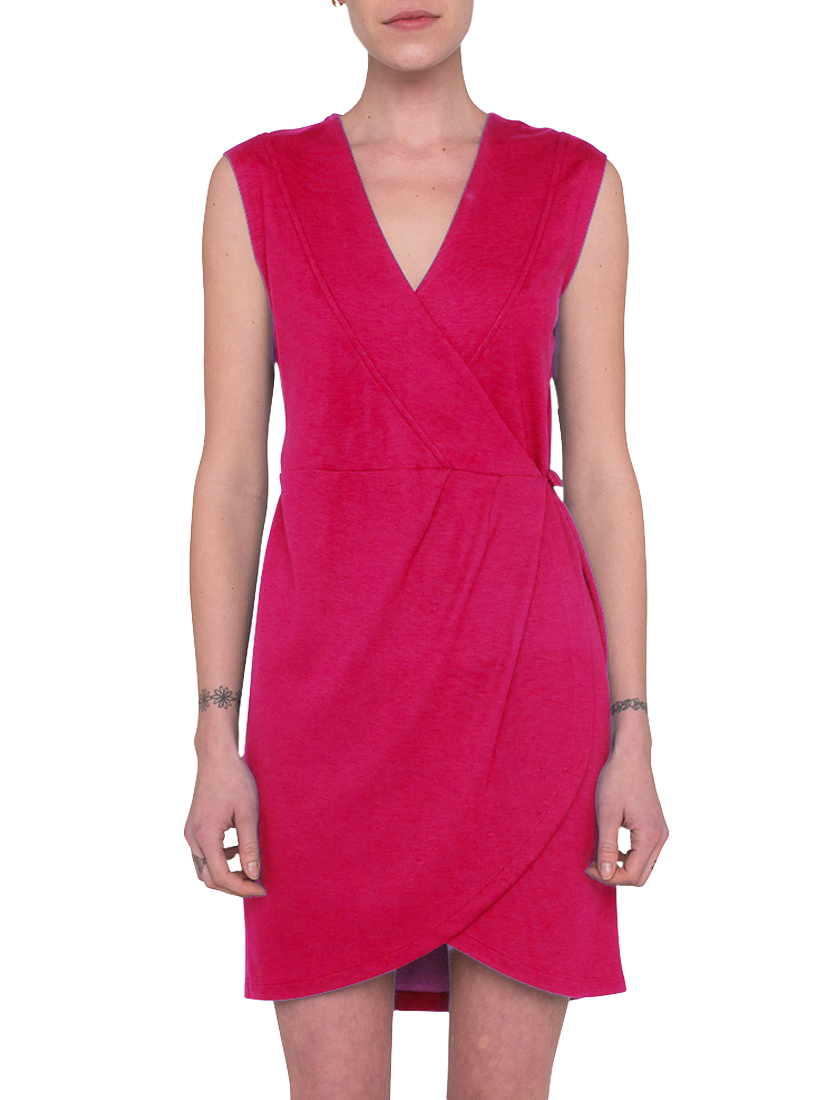 French Connection Lula Ponte Wrap Dress, Watermelon