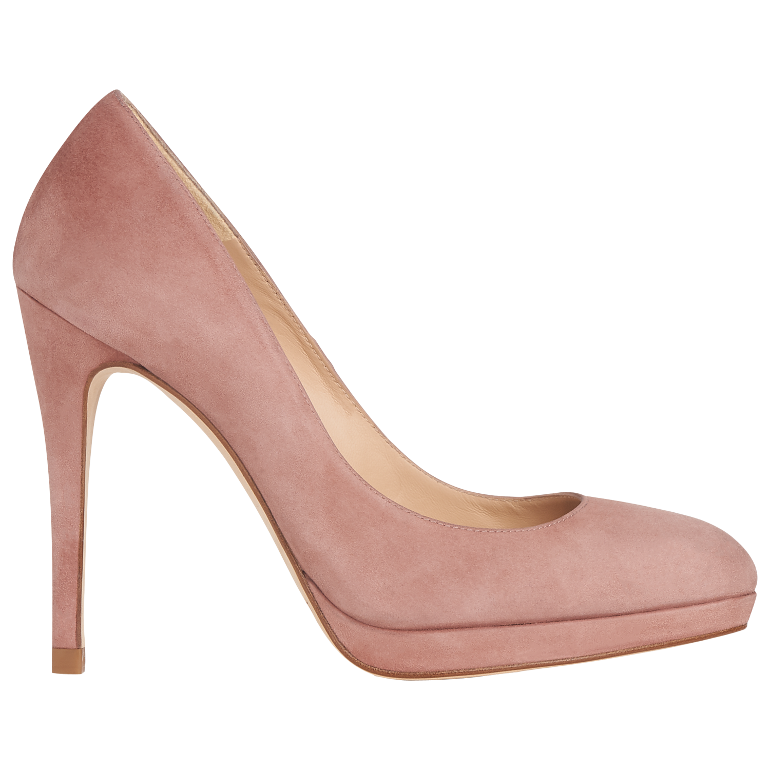 L.K. Bennett Sledge Platform Court Shoes, Dark Pink Suede