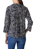 Whistles Rose Print Shirt, Black/Multi