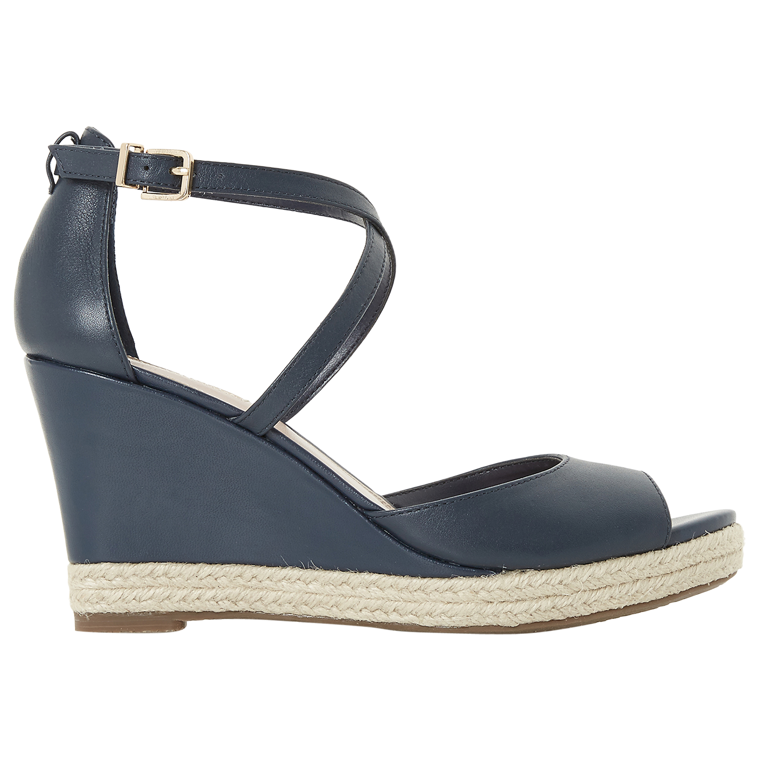 Dune Kestrel Cross Strap Wedge Sandals