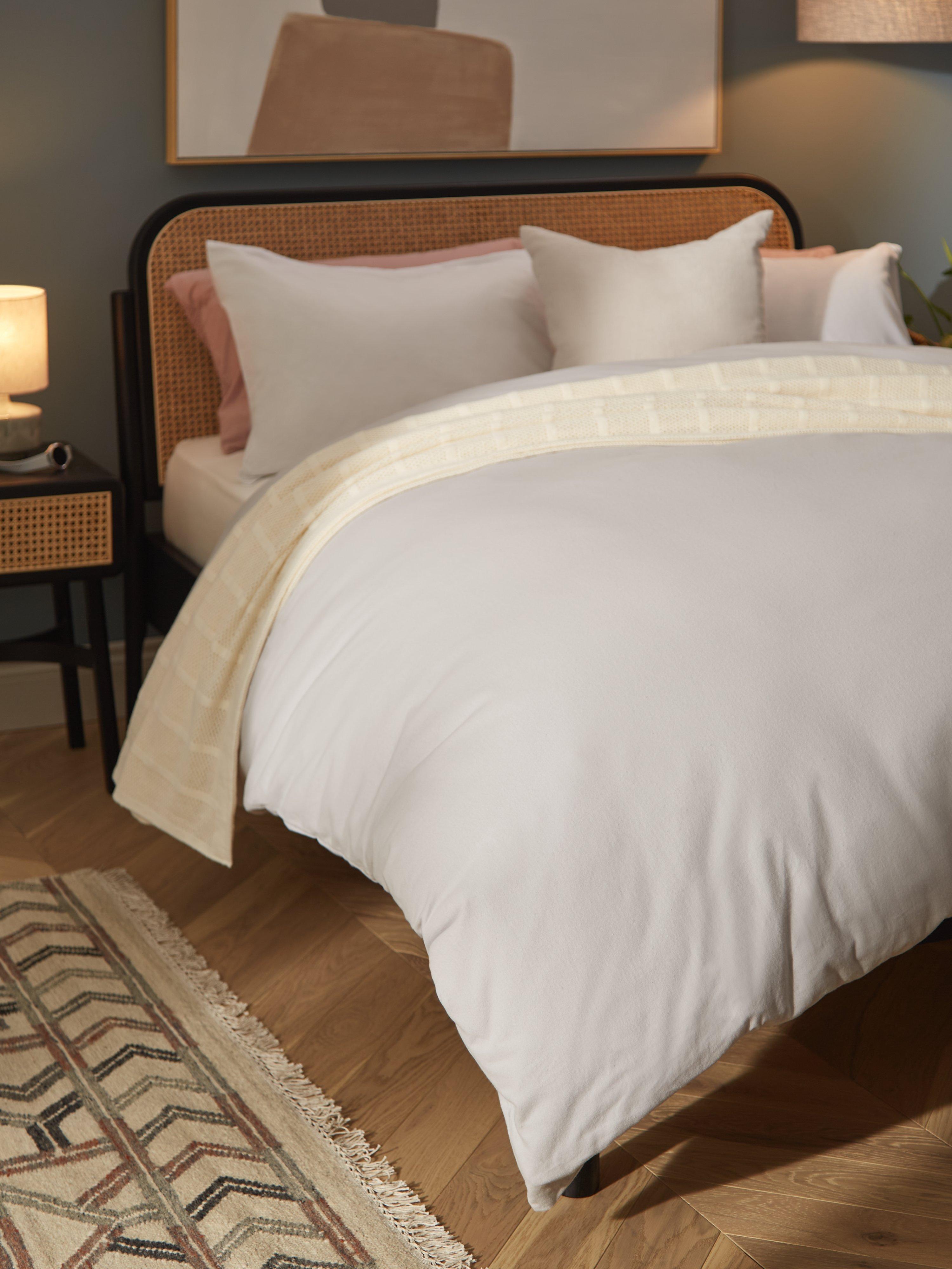 John Lewis Warm & Cosy Brushed Cotton Bedding, Cool Grey