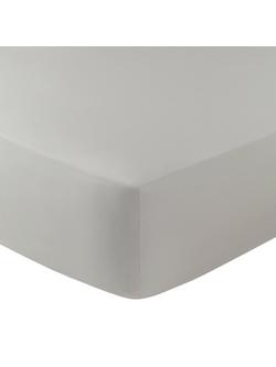 John Lewis Temperature Balancing Cotton 400 Thread Count Deep Fitted Sheet, Cool Grey
