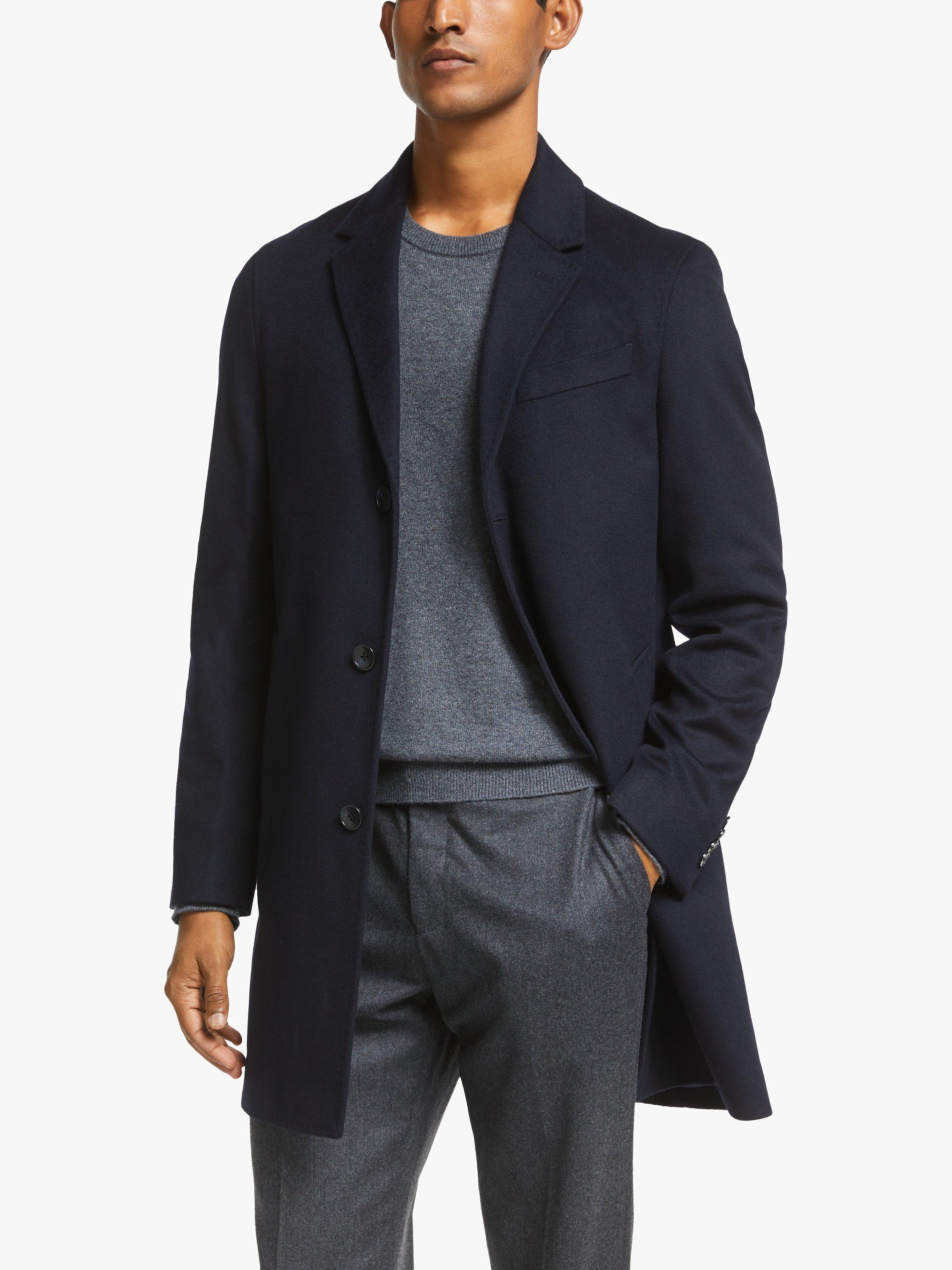 John Lewis Partners Wool Cashmere Epsom Coat Navy