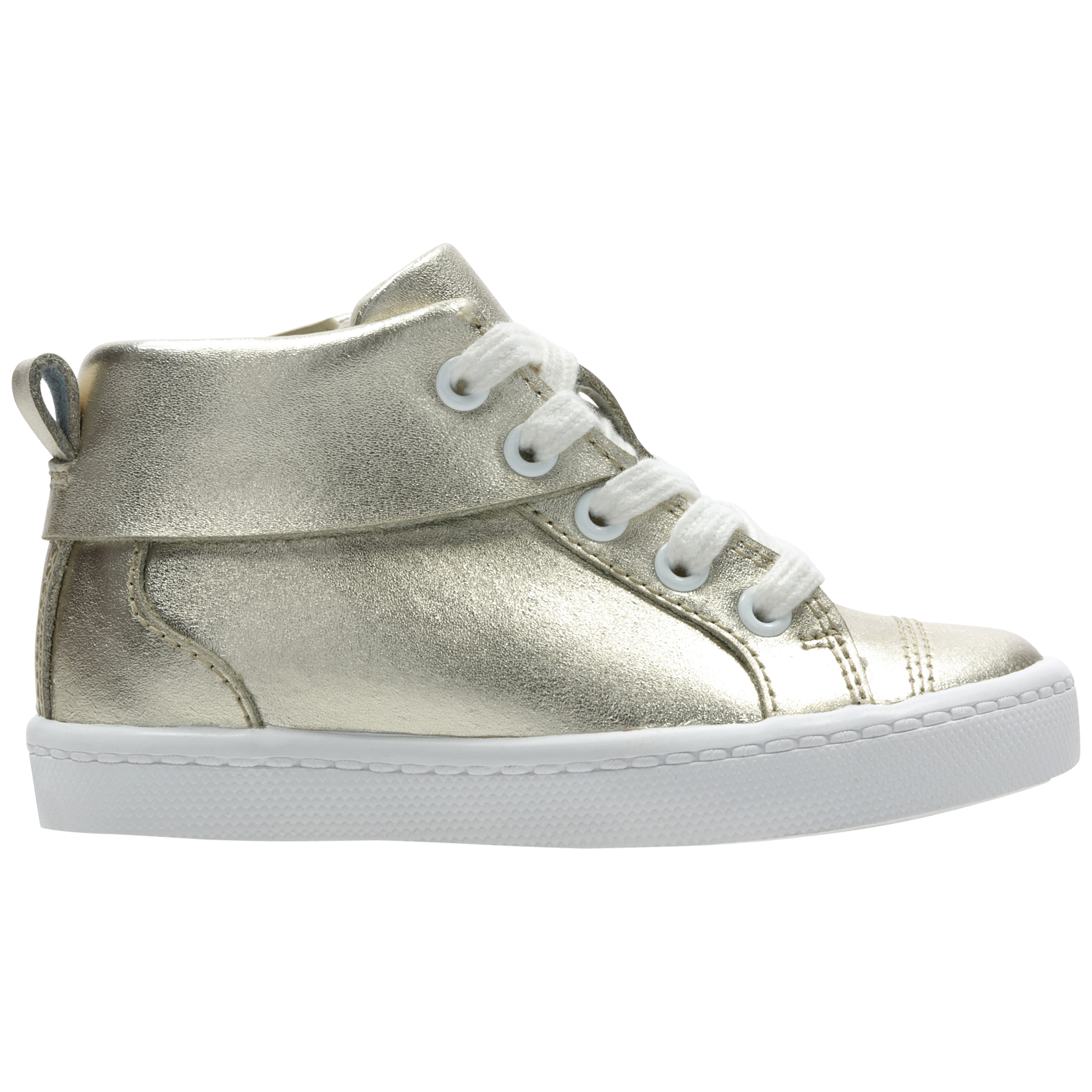 Clarks Children's City Oasis Hi-Top Leather Shoes, Gold