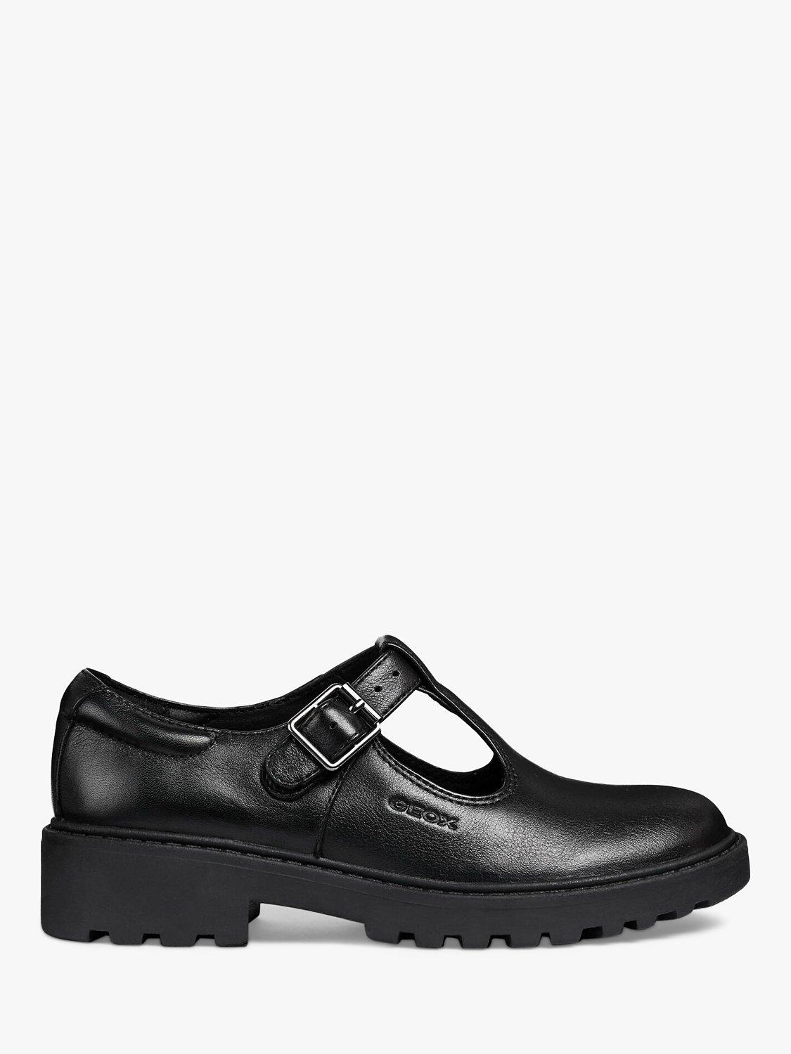 Product image 1 of 8, which shows Geox Kids' Casey G T-Bar School Shoes, Black, 28