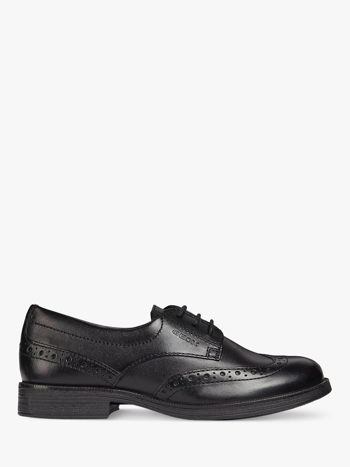 Geox Kids' Agata Lace-Up Brogue Shoes, Black
