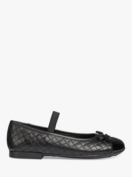 Geox Kids' J Plie Ballet School Shoes, Black, Black