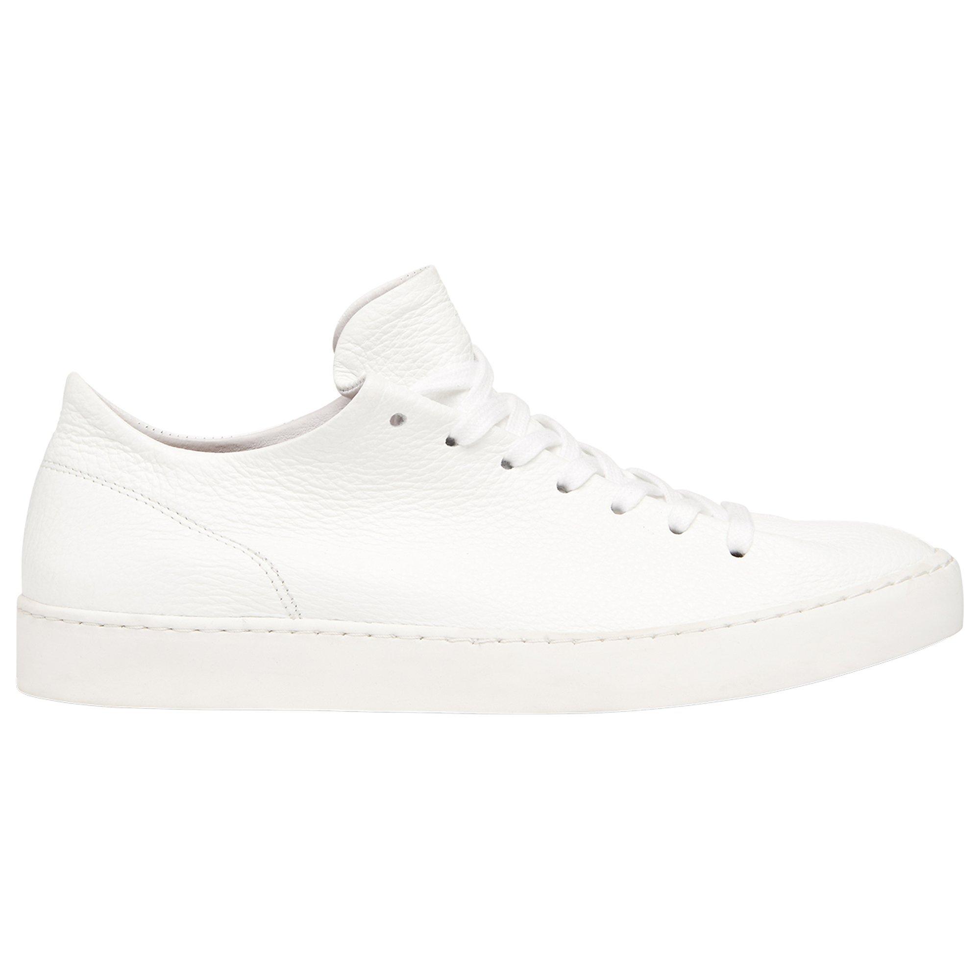 Whistles Folly Leather Unlined Soft Trainers, White, 3