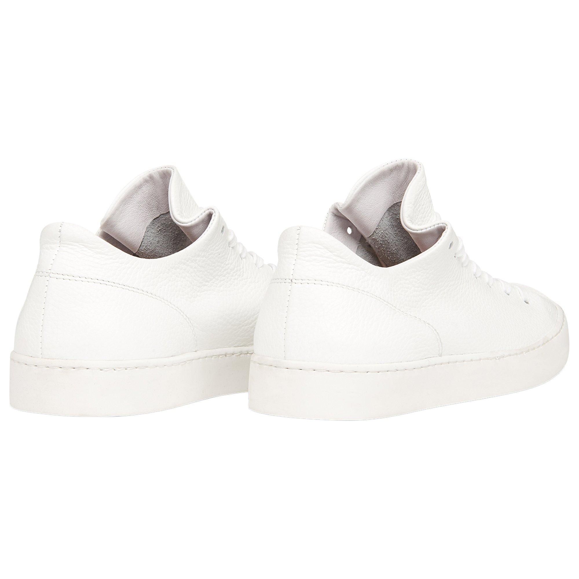 Whistles Folly Leather Unlined Soft Trainers, White, 3