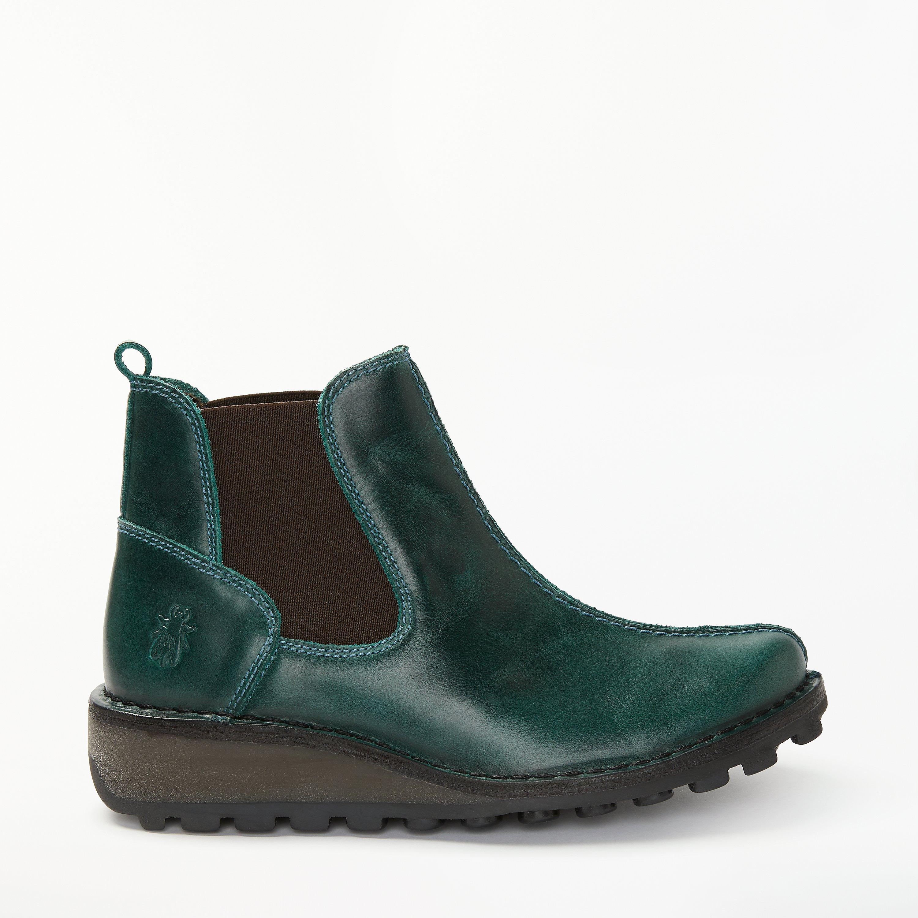 Fly London MEBE971Fly Slip On Ankle Boots, Petrol Leather 