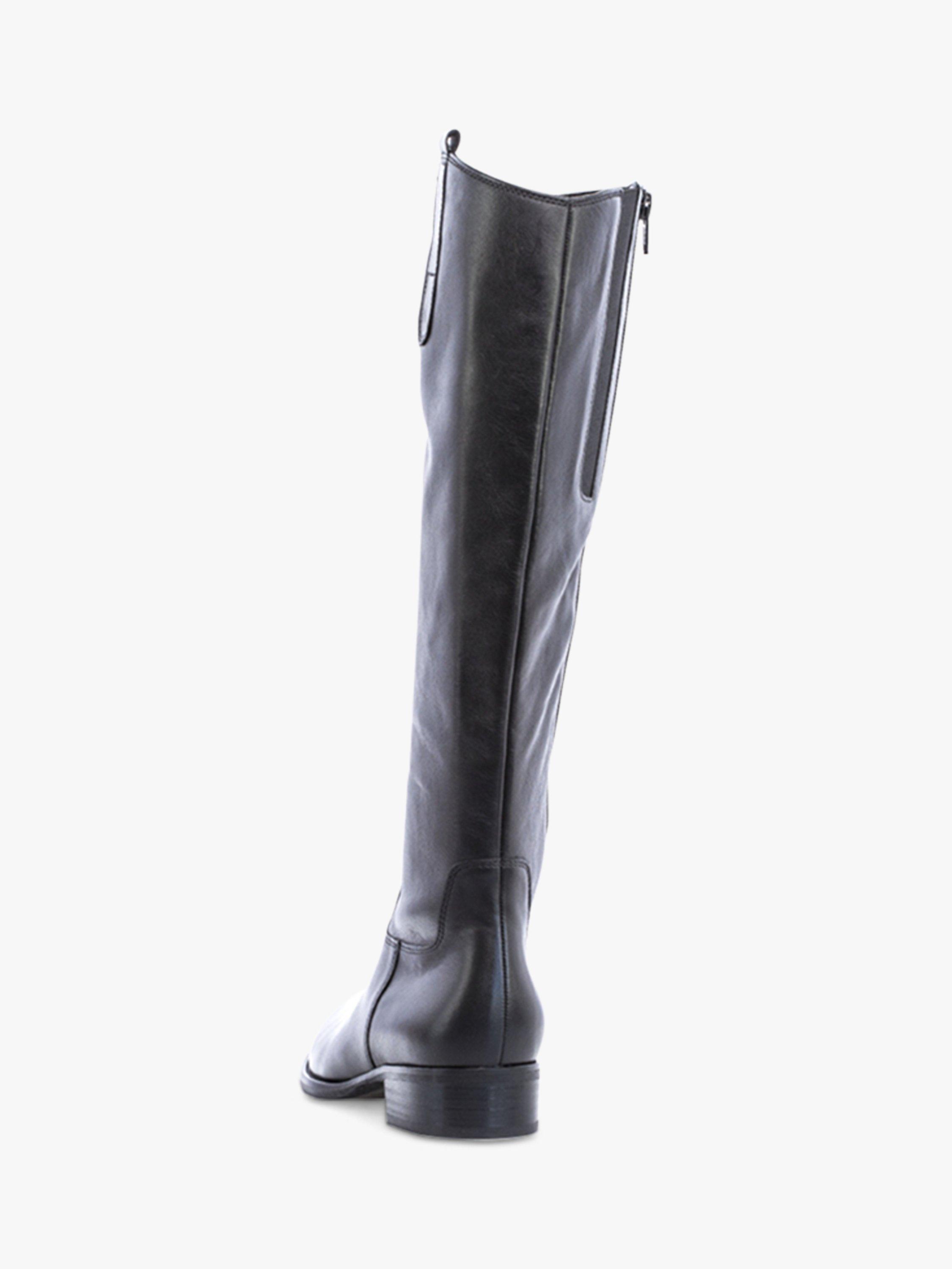 Gabor Brook Slim Fit Leather Low Block Heeled Knee High Boots