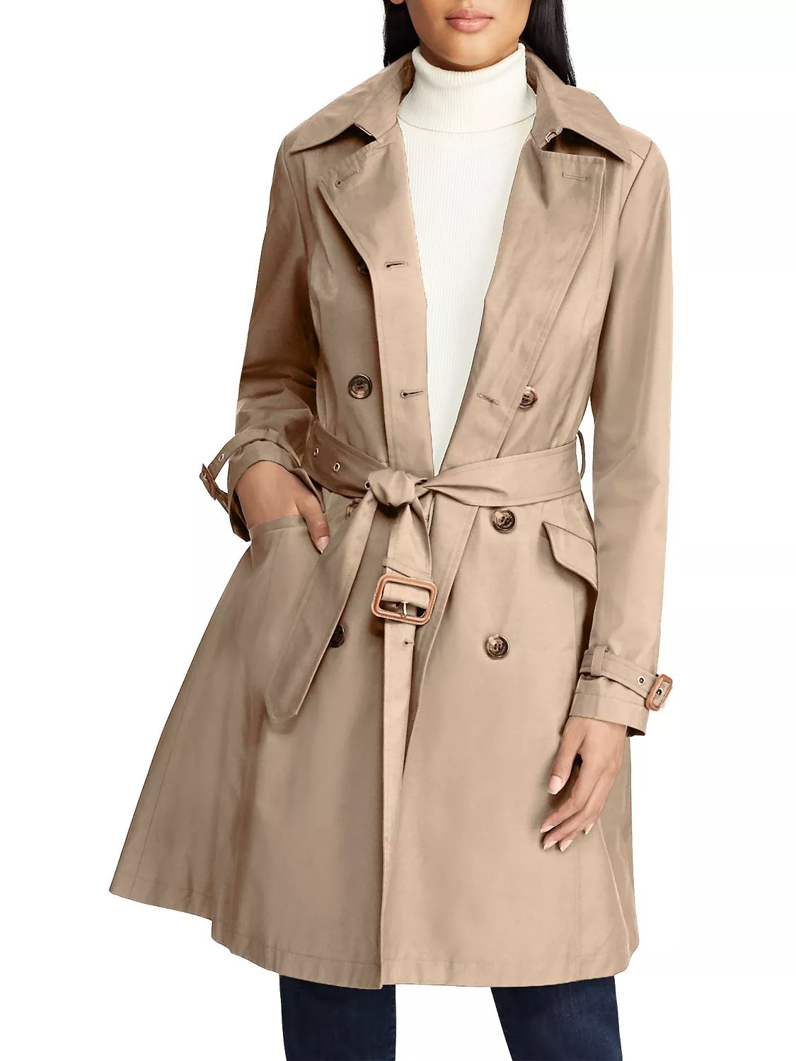 Lauren ralph lauren double breasted short trench coat online