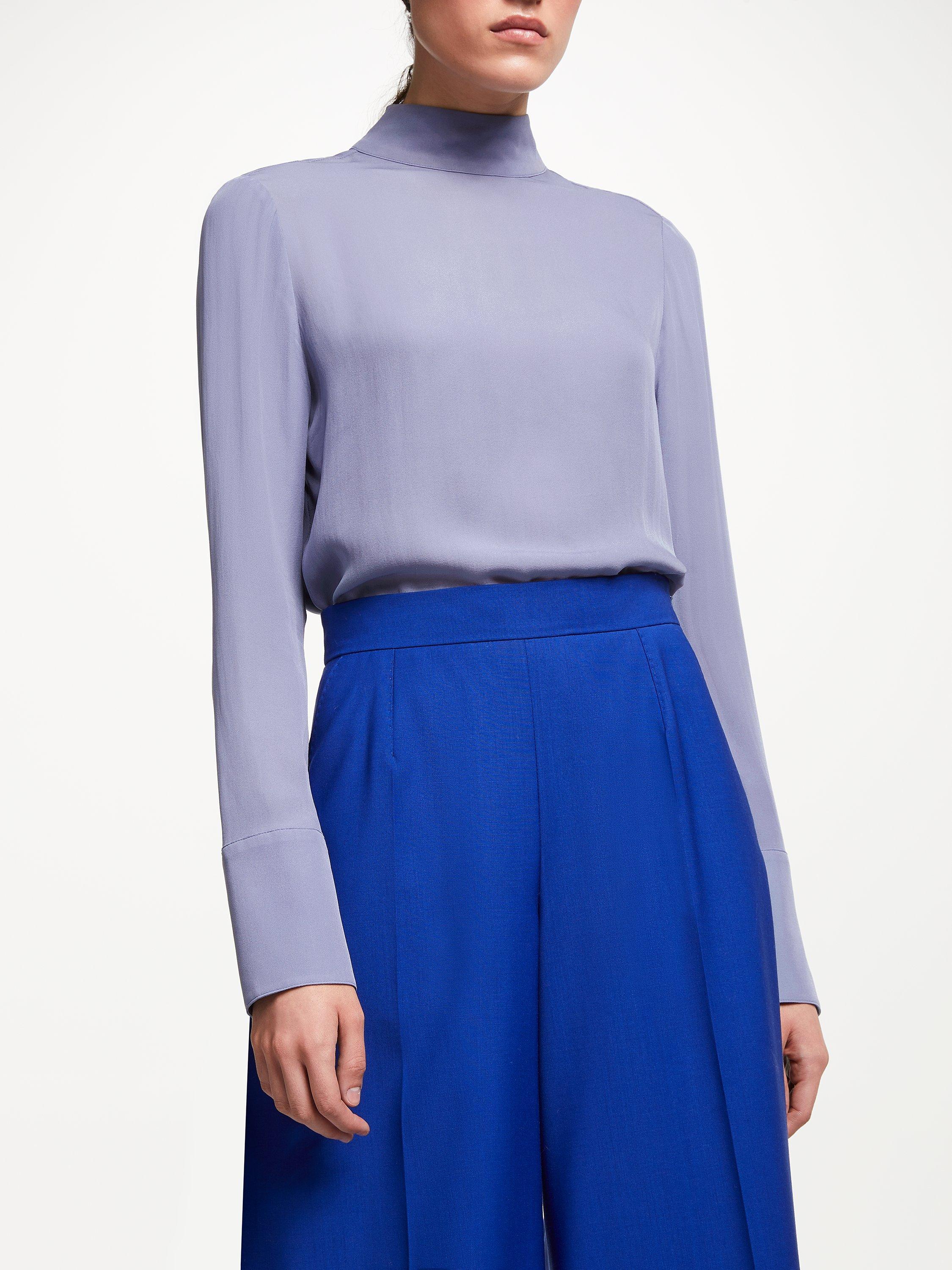 John Lewis & Partners High Neck Silk Blouse