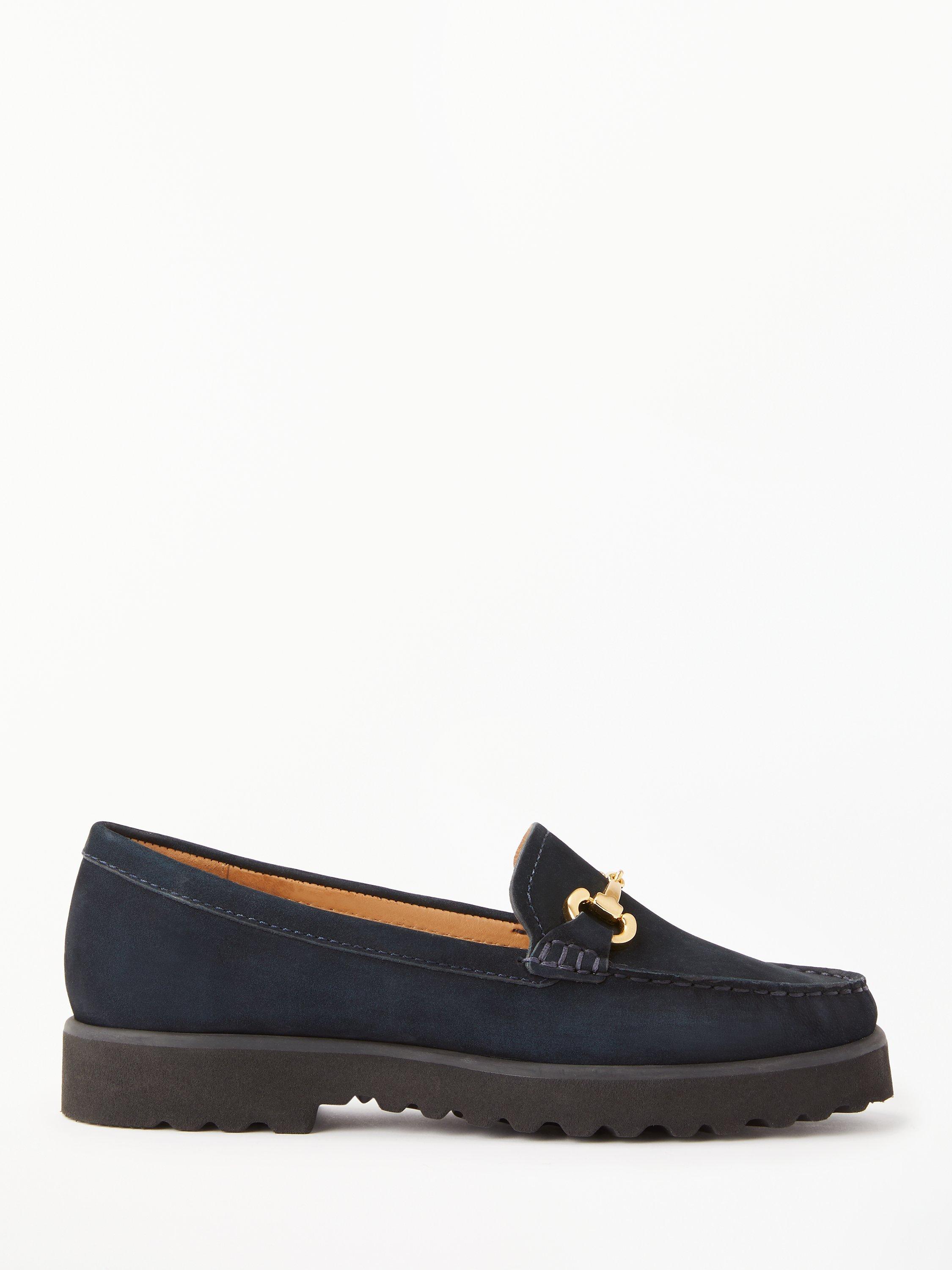 John Lewis Orla Slip On Platform Moccasins Navy Nubuck