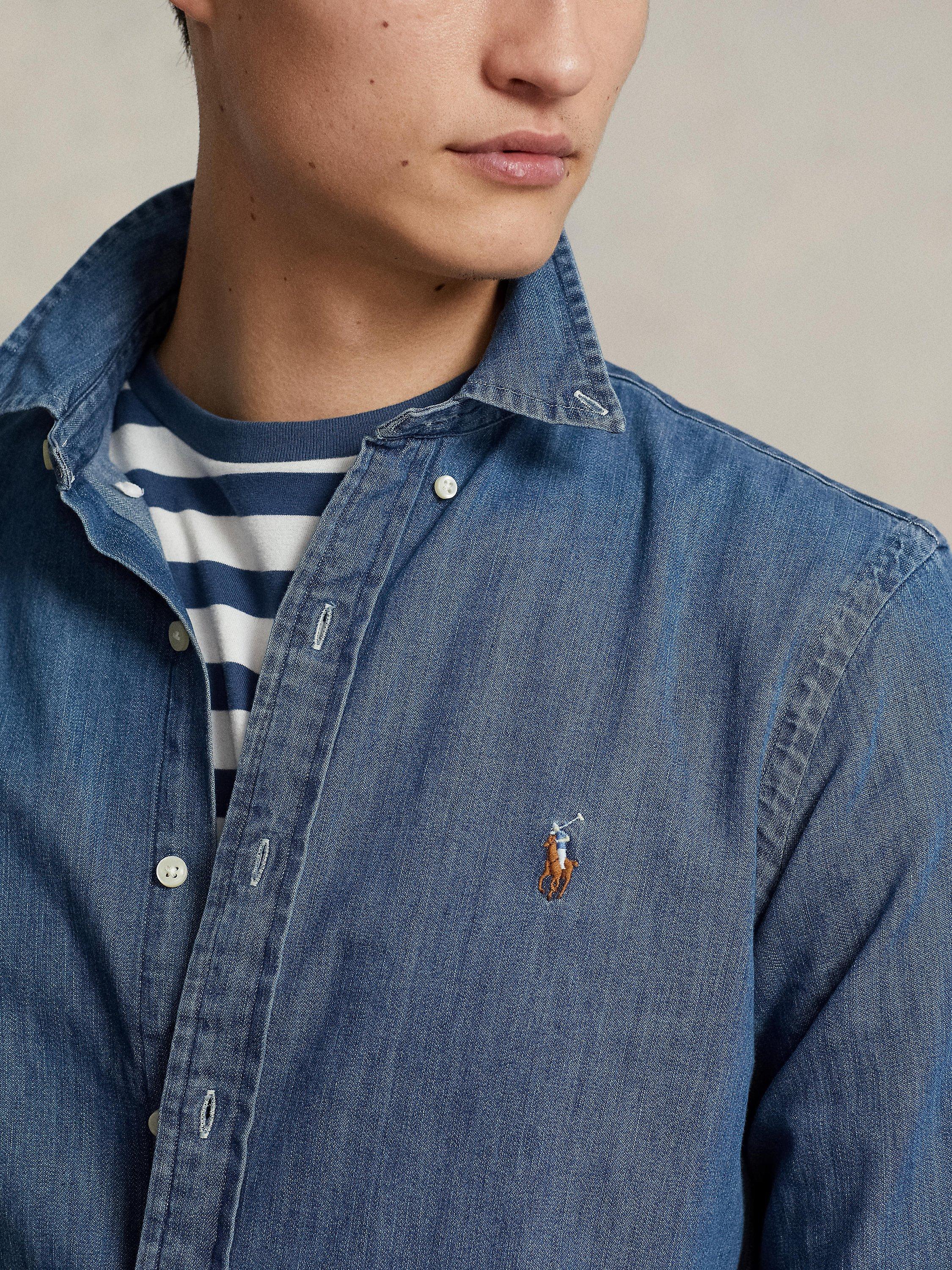 Polo denim button down online