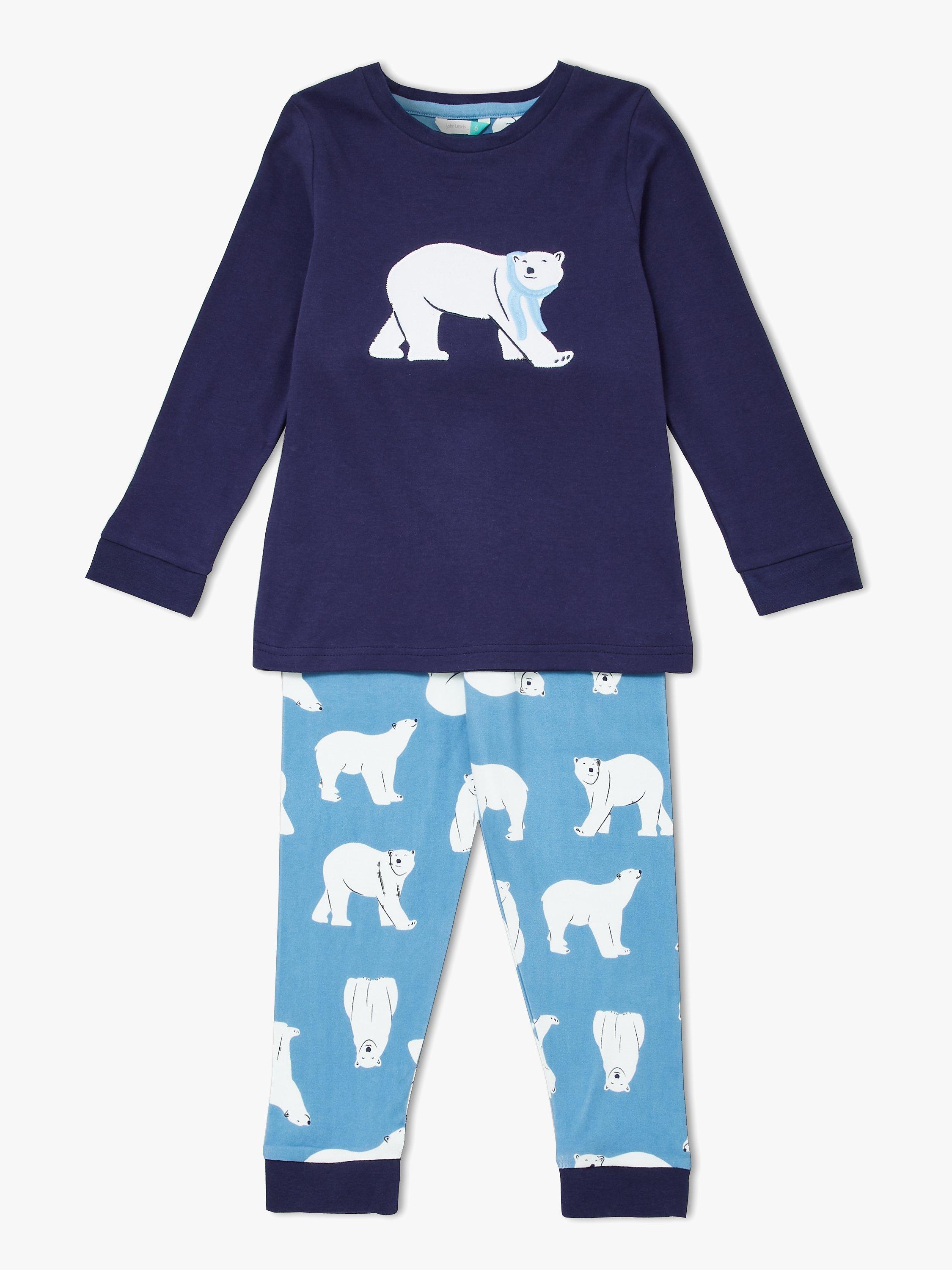 John Lewis & Partners Boys' Polar Bear Pyjamas, Blue
