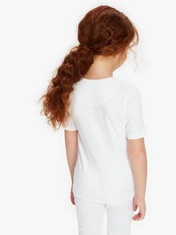 John Lewis Kids' Thermal Short Sleeve Top, Pack of 2, White - view 2, White