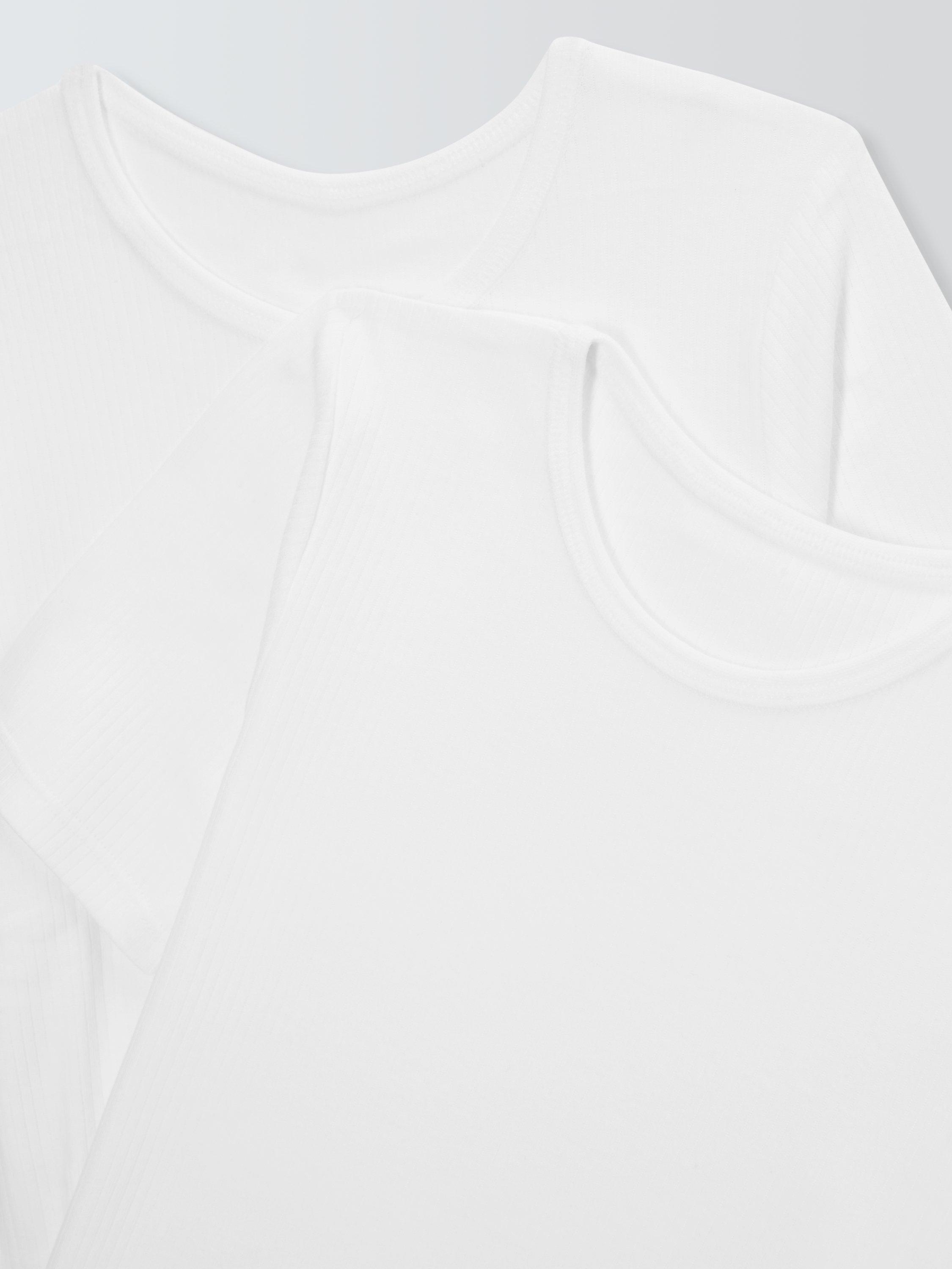 Product image 6 of 6, which shows John Lewis Kids' Thermal Short Sleeve Top, Pack of 2, White, 2-3 years