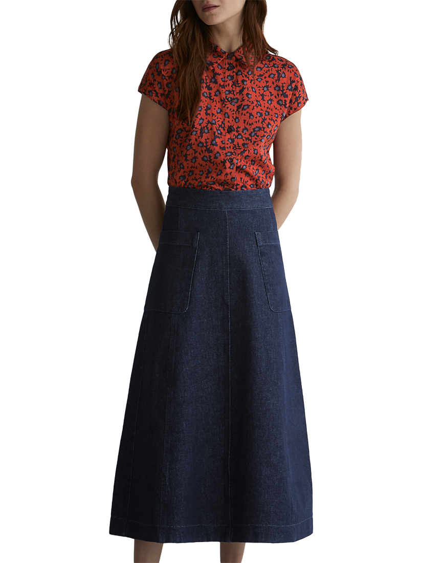 Toast A-Line Denim Skirt, Indigo