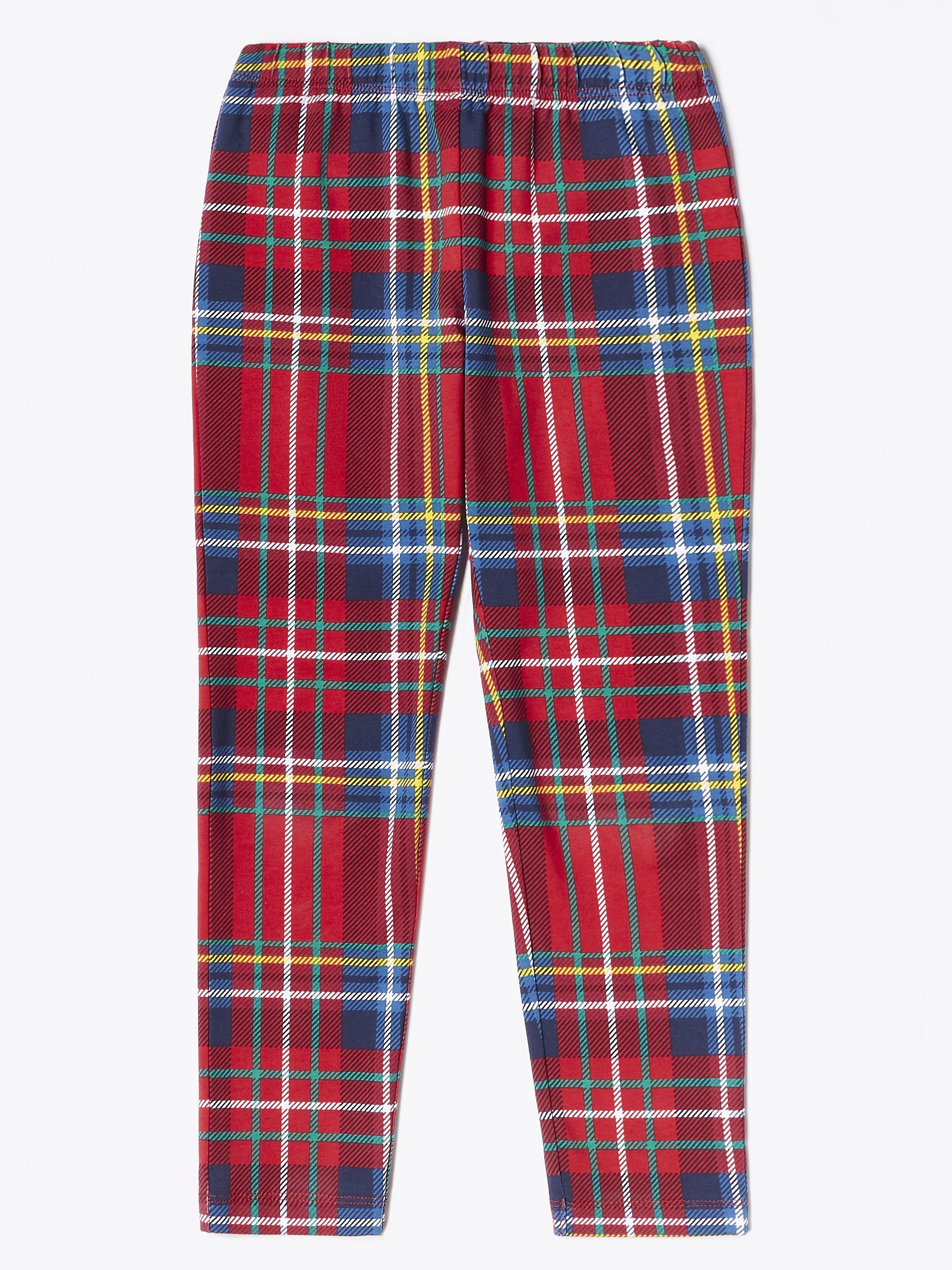 John Lewis Partners Girls Tartan Leggings Red