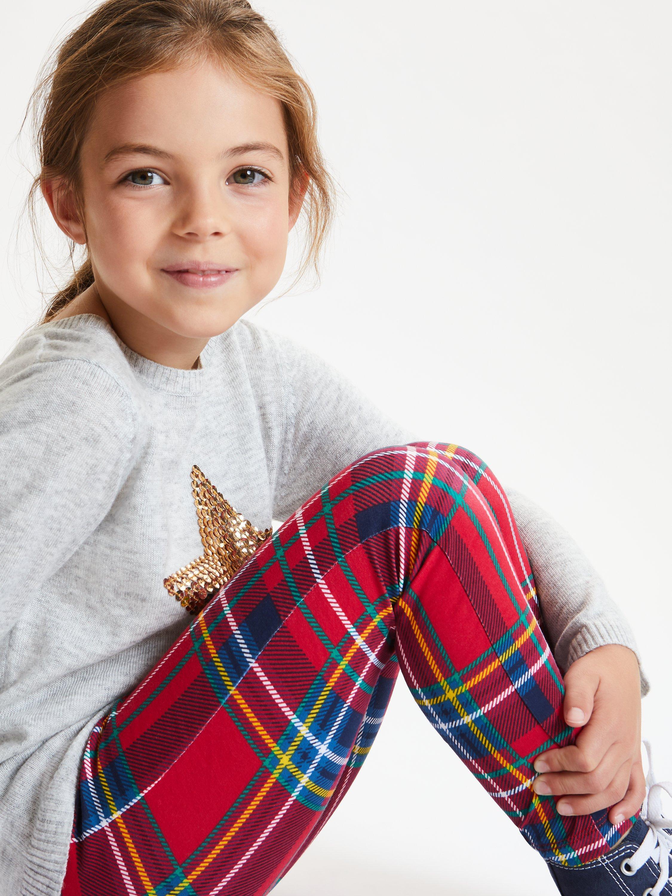 Girls tartan leggings hotsell