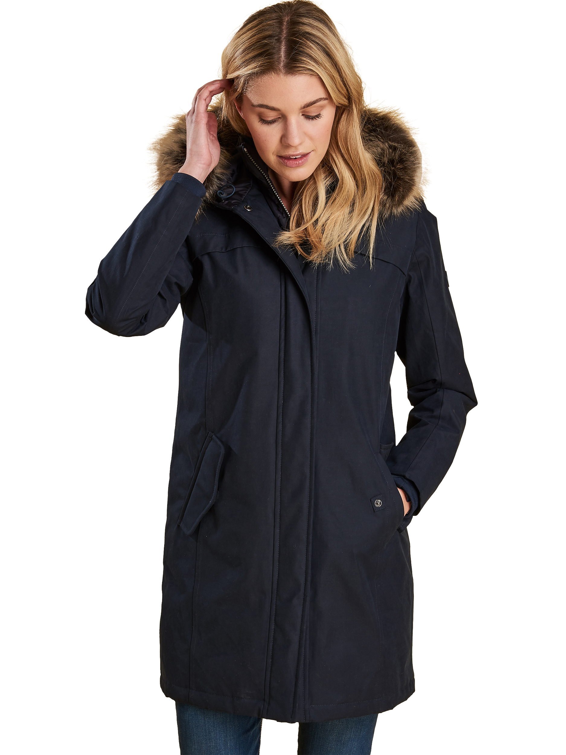 Barbour Coldhust Waterproof Hooded Jacket Navy