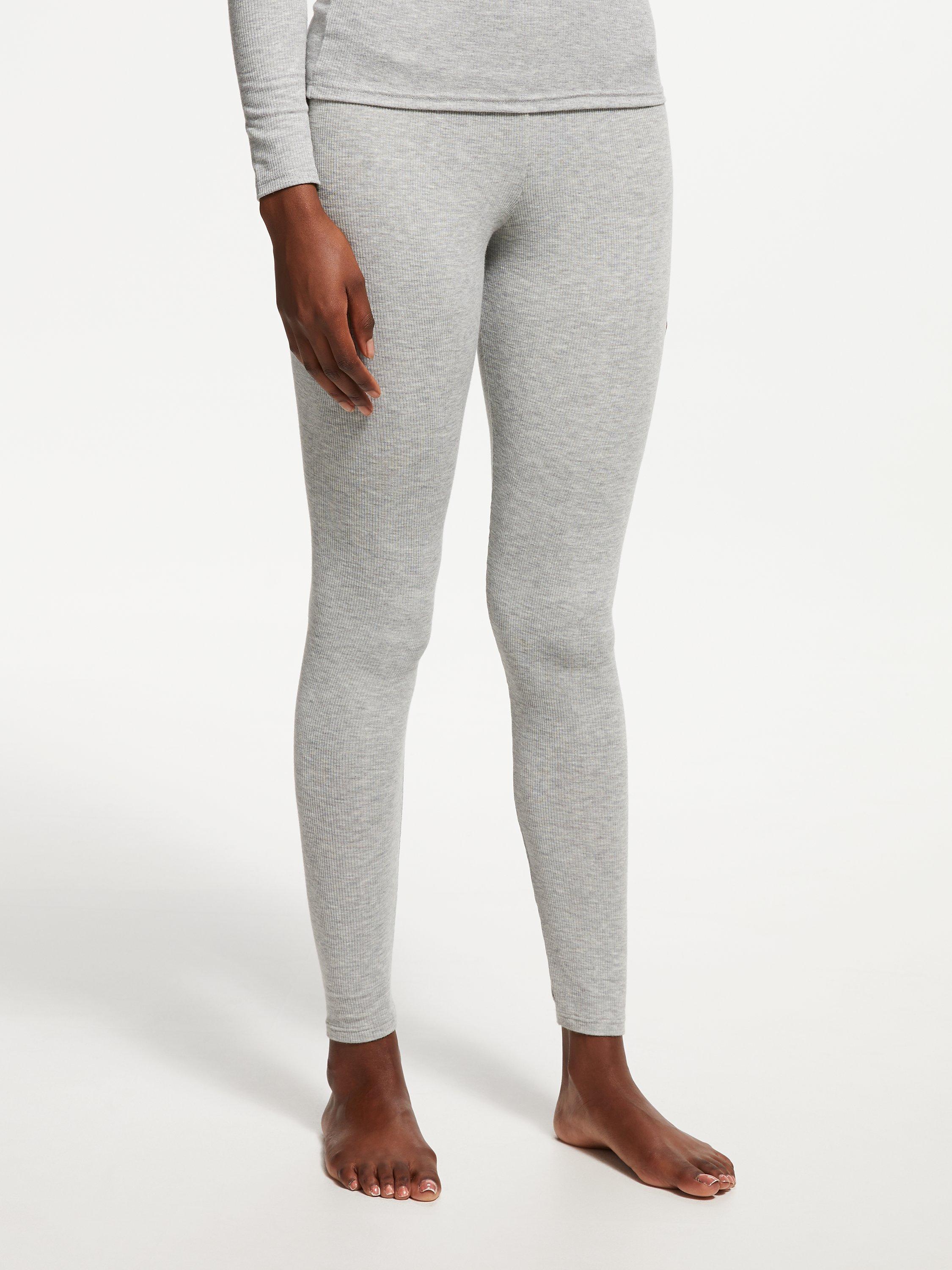 John Lewis Heat Generating Ribbed Thermal Leggings Grey