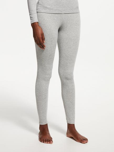 John Lewis Heat Generating Ribbed Thermal Leggings, Grey