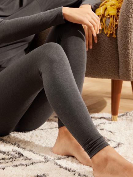John Lewis Micro Warmth Thermal Leggings, Grey - view 2, Grey