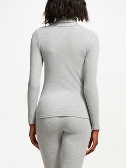 John Lewis Heat Generating High Roll Neck Thermal Top, Navy - view 2, Grey Graphite