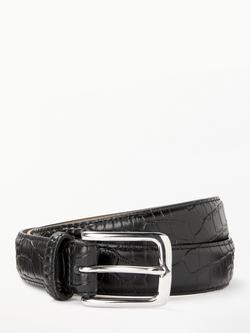 John Lewis Snake Skin Belt, Black, Black