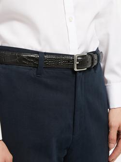 John Lewis Snake Skin Belt, Black - view 2, Black