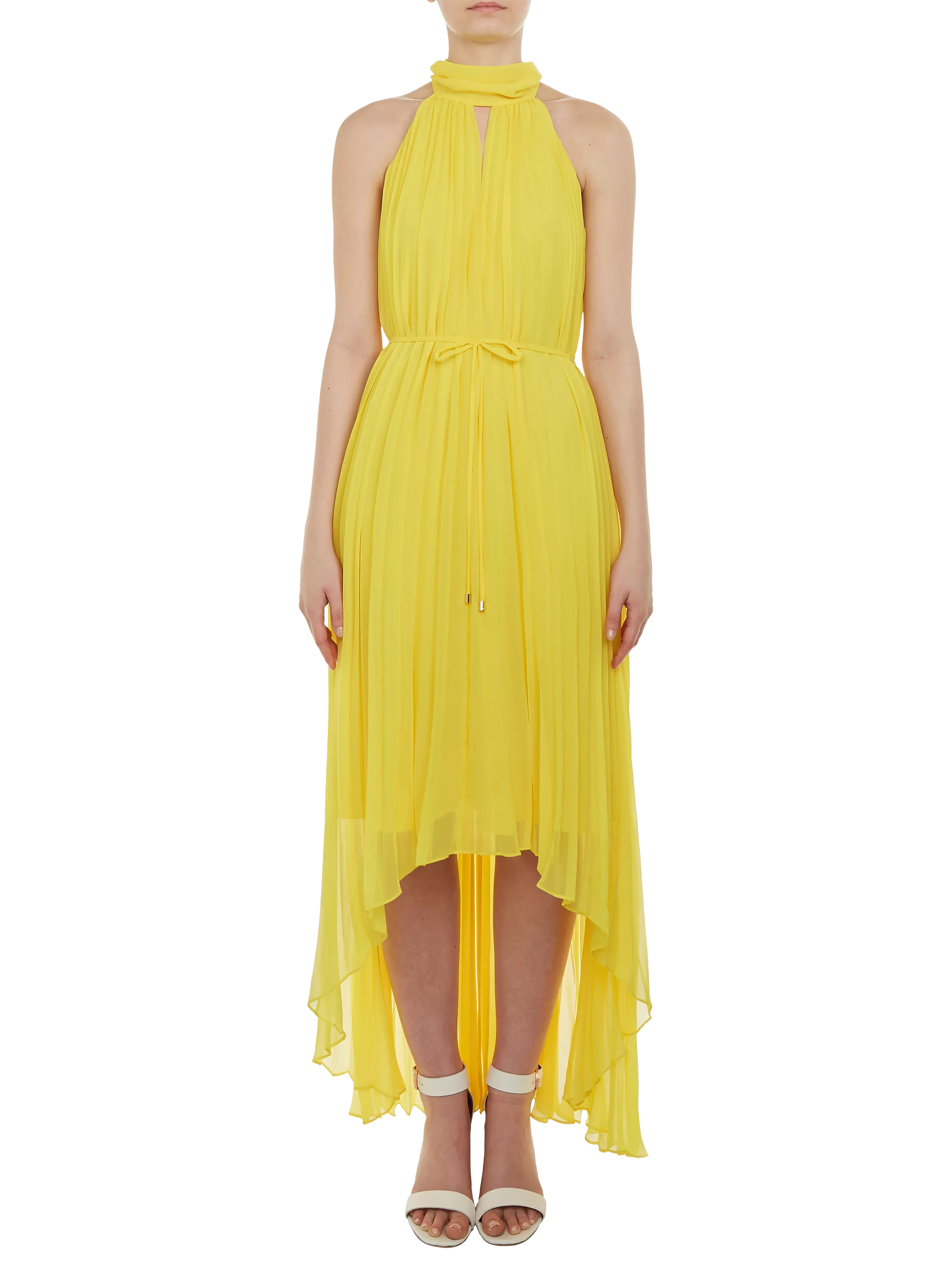Ted Baker Nadette Pleated Collar Maxi Dress Yellow