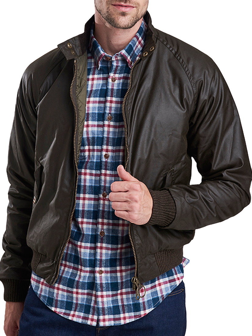 Barbour International Merchant Wax Bomber Jacket Brown