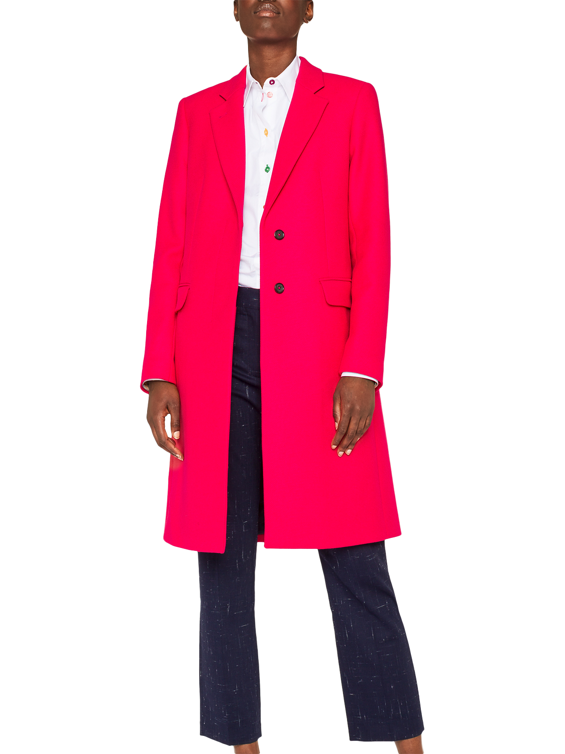 PS Paul Smith Epsom Wool Blend Coat, Fuchsia