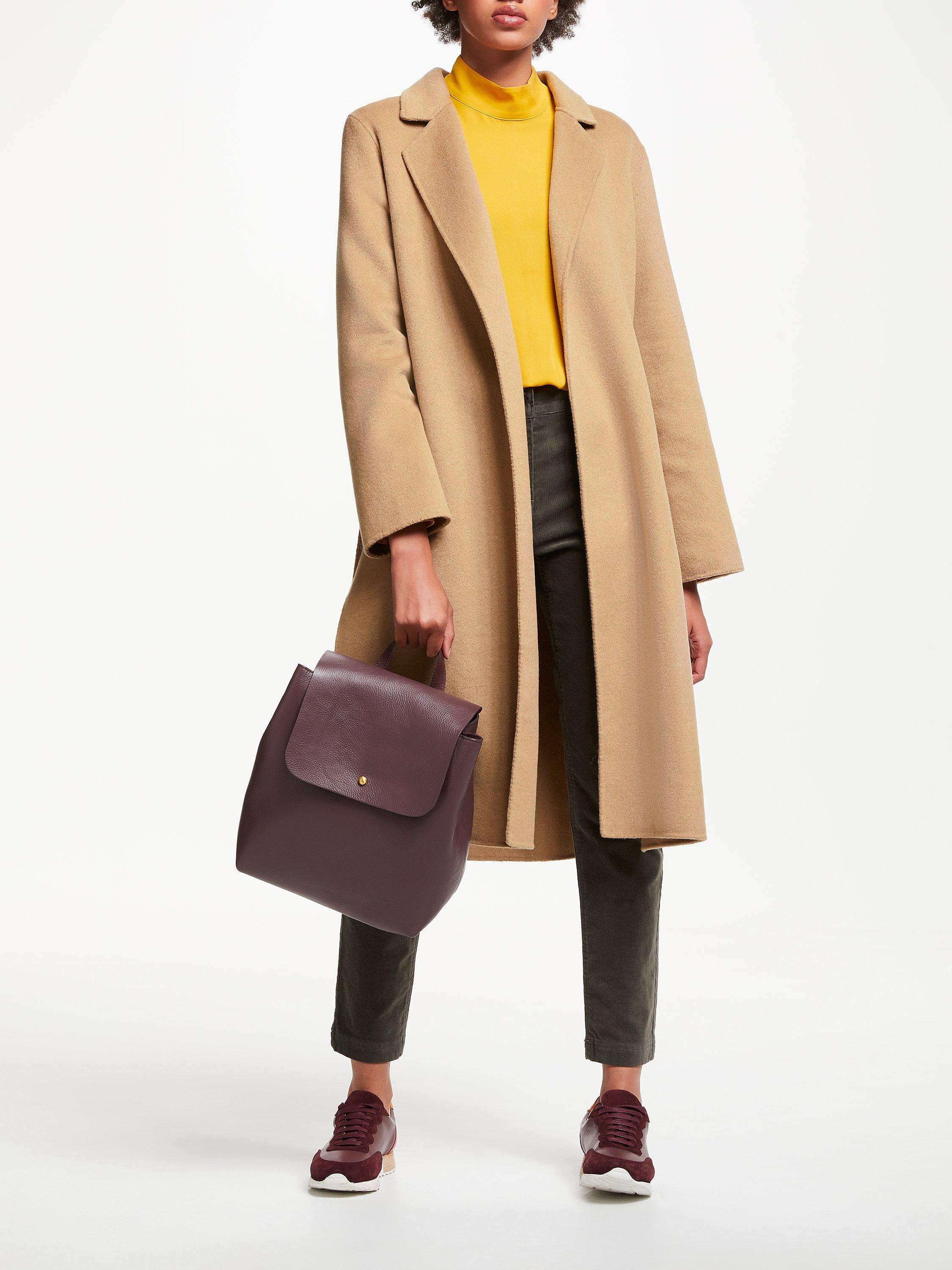 John Lewis & Partners Double Faced Belted Collar Coat, Camel