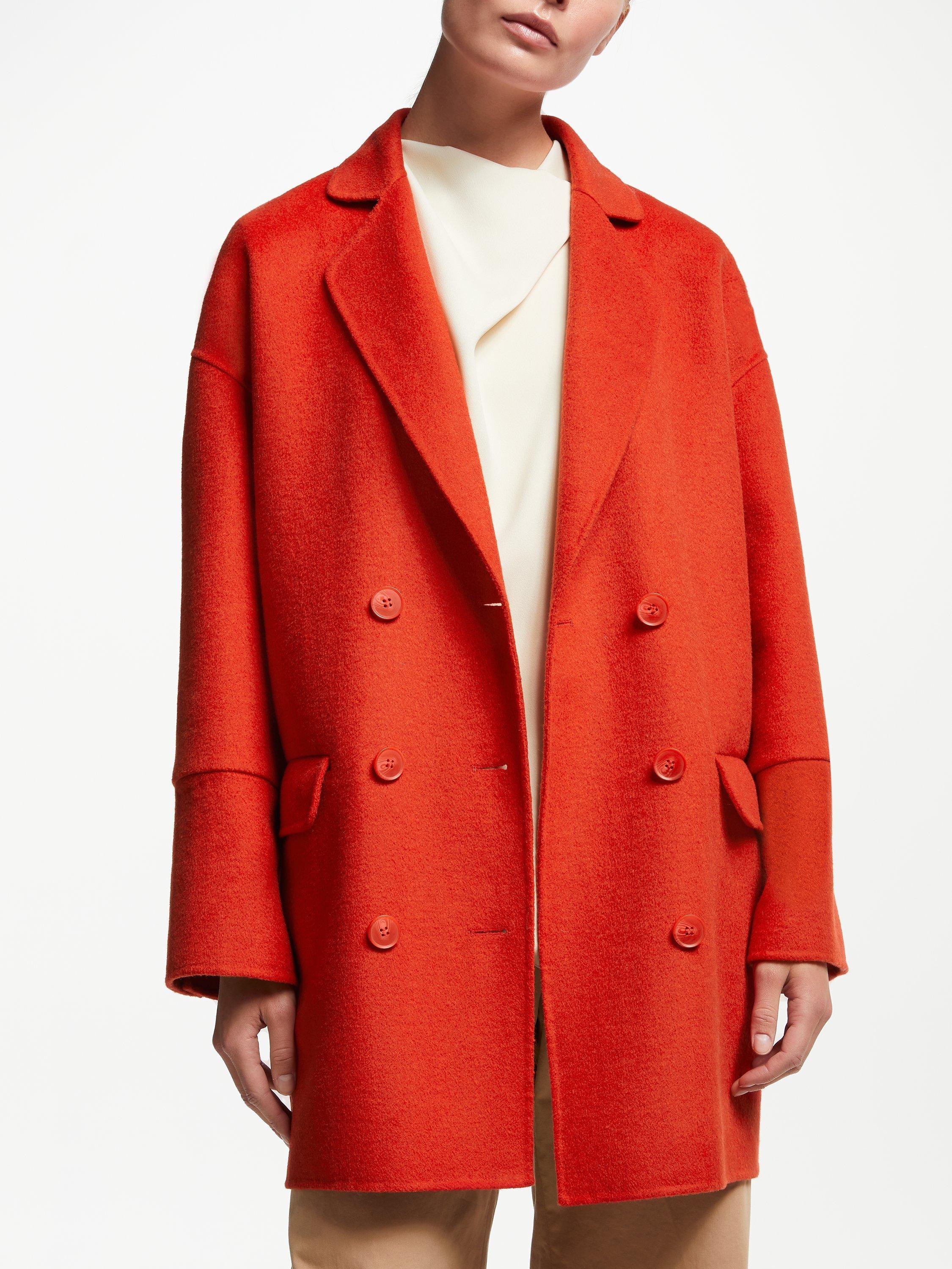 John Lewis & Partners Double Faced Double Breasted Jacket, Orange