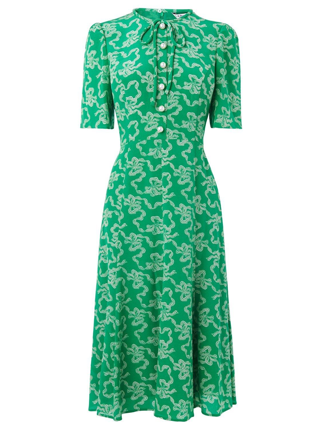 L.K.Bennett Montana Silk Dress Green