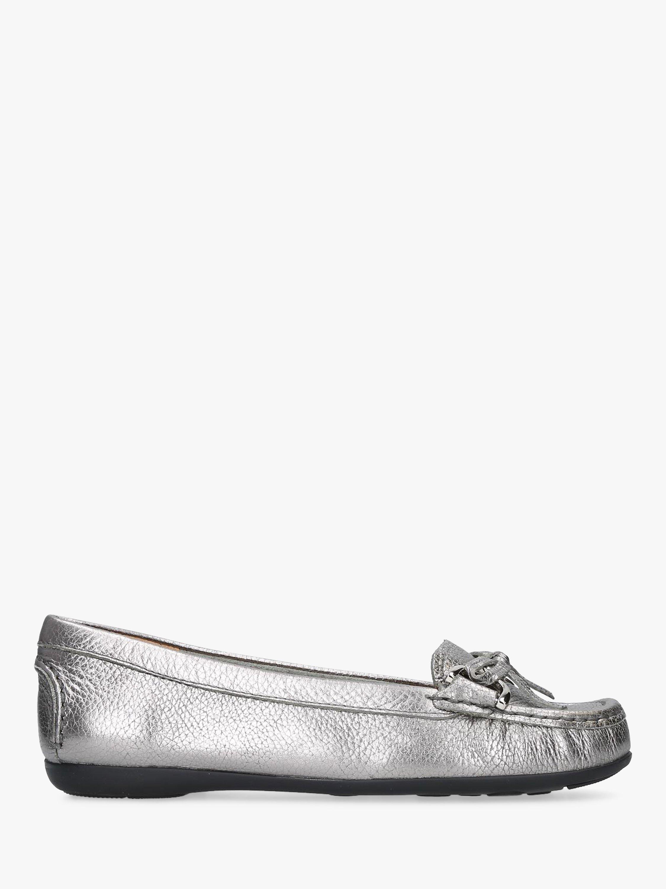 Carvela Comfort Cally Bow Loafers, Grey Silver 
