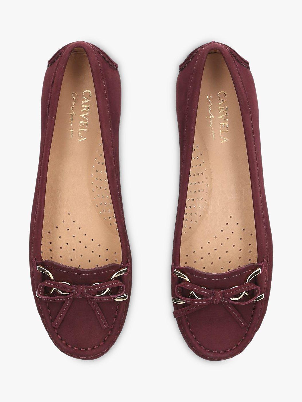 Carvela Comfort Cally Bow Loafers Red Nubuck