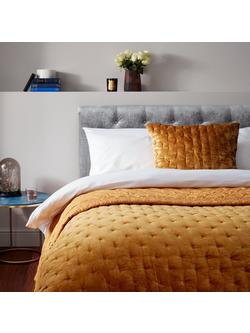 John Lewis Boutique Hotel Velvet Stitch Quilted Bedspread - view 2, Tiger's Eye