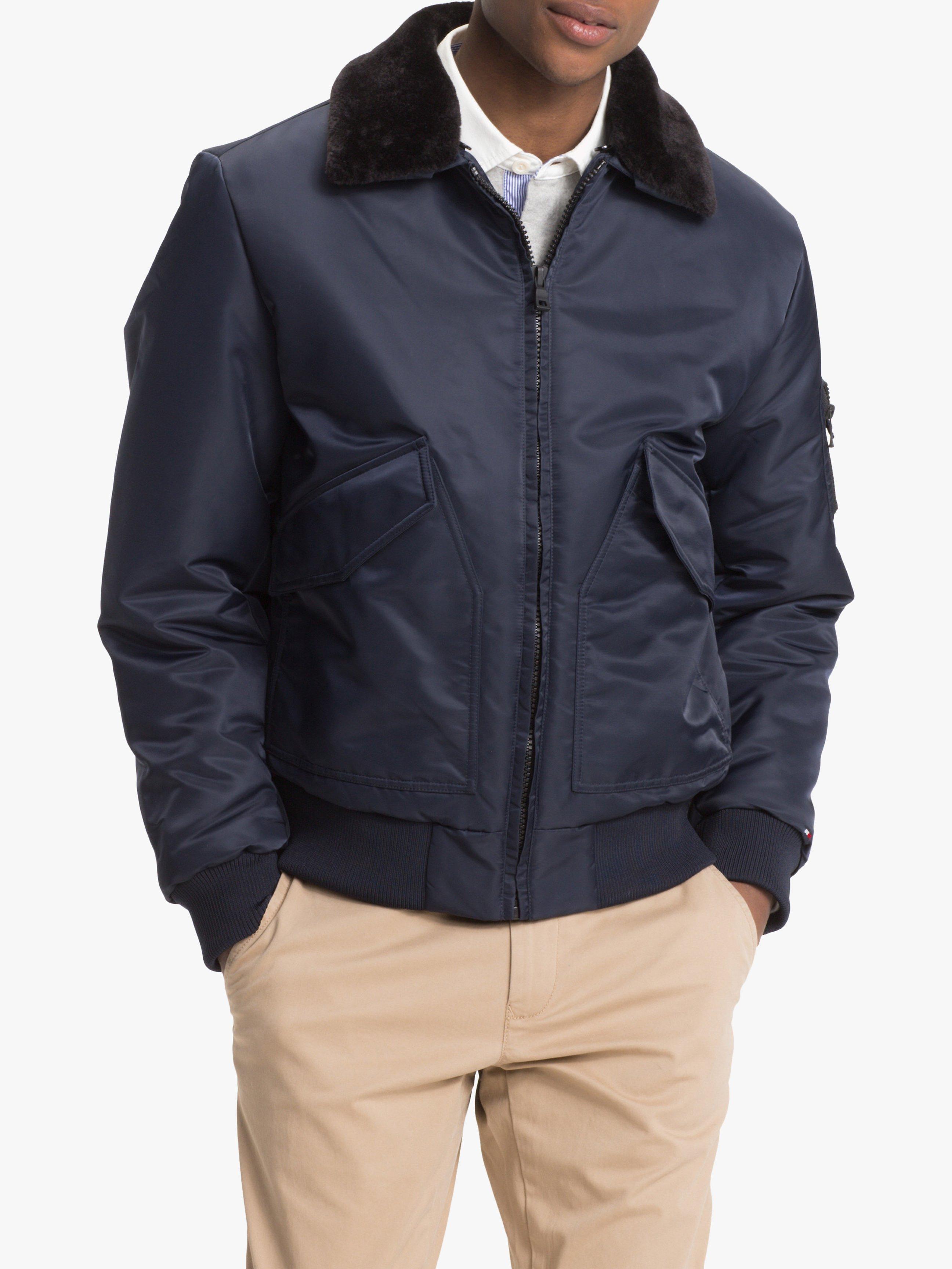 Tommy Hilfiger Detachable Collar Bomber Jacket, Sky Captain